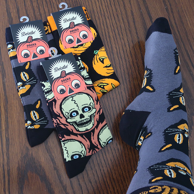 Spooky socks with Beistle designs by Creepy Company